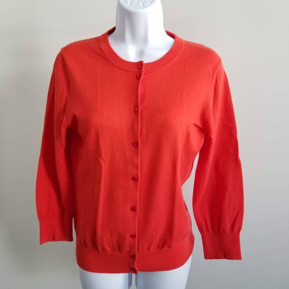 J. Crew | Bright Red 'The Clare Cardigan' Size M